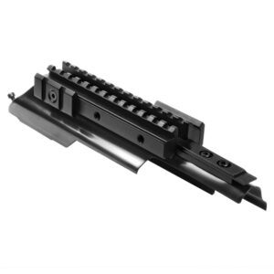 NCStar AK Tri-Rail receiver cover and mount, Weaver-style tri-rail, aluminum rails and steel cover, 9.4 inches