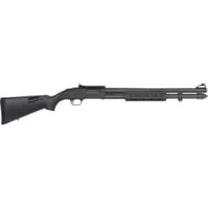 Mossberg 590A1 12ga 20in shotgun with M-LOK forend and XS ghost ring sights, parkerized finish
