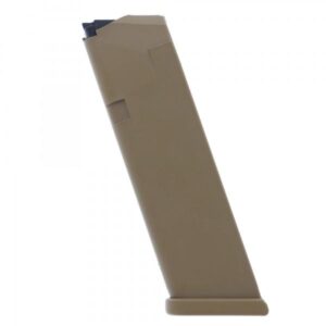Glock Gen5 17-round factory magazine in coyote for G17 G19 G19X G26 G34