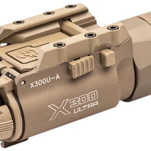 SureFire X300U-A Ultra WeaponLight tan 1000 lumens mounted on rail