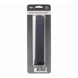 Glock magazine for G17/G34, black polymer body with orange follower, for 9mm