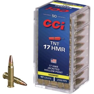 CCI TNT .17 HMR 17 gr TNT JHP ammunition box 2550 fps