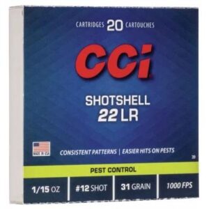 CCI .22 LR rimfire shotshells #12 1/15 oz 1000 fps box image