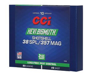 CCI Hevi-Bismuth 38/357 bismuth shotshell box, 10 rounds