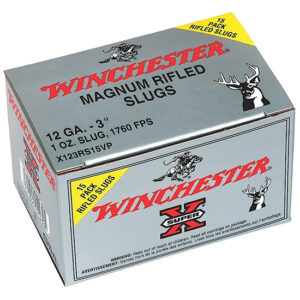 Winchester Super-X 12 Gauge 3-inch 1 oz rifled hollow point slug, 15-round box