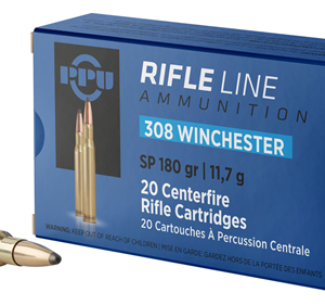 PPU PP3083 Standard Rifle  308Win 180gr Soft Point 20 Per Box/10 Case