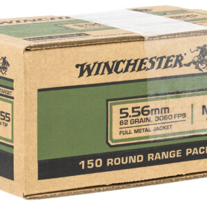 Winchester M855 5.56 NATO 62gr FMJ Green Tip 150-round box