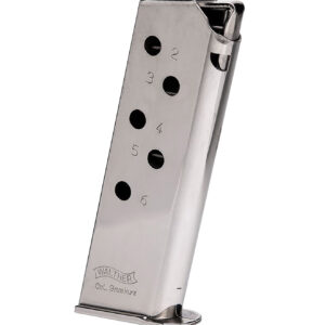 Walther PPK 6-round .380 ACP nickel-plated replacement magazine