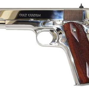 Colt Government 1911 .45 ACP 5-inch Bright Stainless with redwood grips