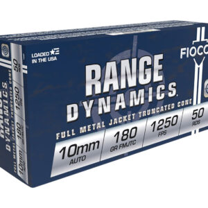 Fiocchi 10AP Range Dynamics 10mmAuto 180gr Full Metal Jacket Truncated Cone 50 Per Box/10 Case