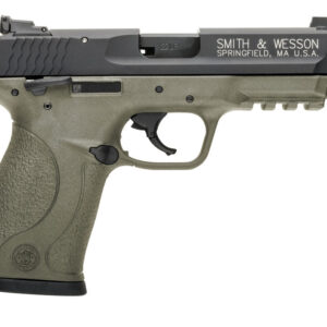 Smith & Wesson M&P22 Compact .22 LR pistol in Flat Dark Earth with threaded barrel