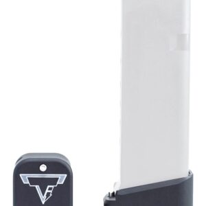 Taran Tactical Firepower black billet aluminum magazine base pad for Glock 19/23, +4/+5 extension