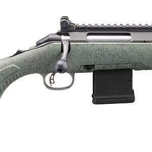 Ruger American Gen II Scout rifle 5.56 NATO 16.1 in cobalt Cerakote barrel leaf green synthetic stock