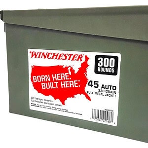 Winchester WW45C .45 ACP 230 gr FMJ ammo can 300 rounds