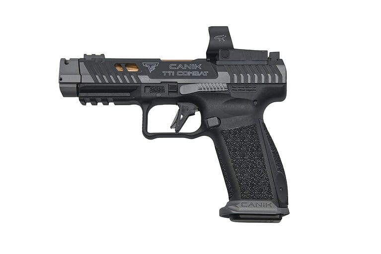 Canik TTI Combat 9mm 4.62in Smoke with MeCanik MO3 optic and two 18-round magazines