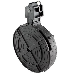 ATI German Sports 110-round rotary drum magazine for Ruger 10/22 in black polymer