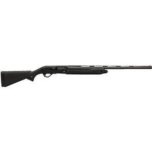 Bolt action rifle with black stock and long barrel, ideal for hunting and shooting sports.