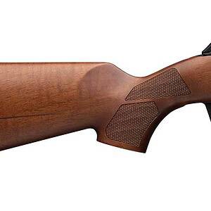 Vintage wooden bolt-action rifle for hunting and shooting sports.