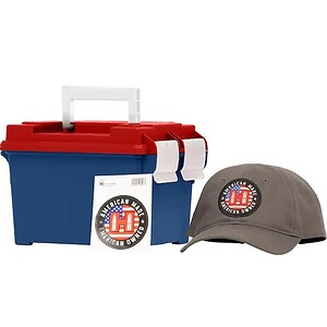 Hornady American Gunner .308 Win 250rd BTHP ammo can with hat and sticker