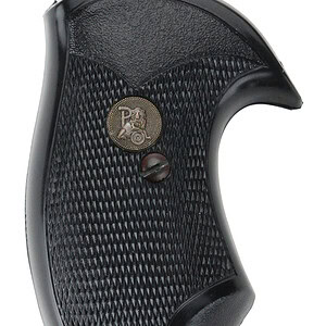 High-quality black firearm grip with textured surface for secure handling.