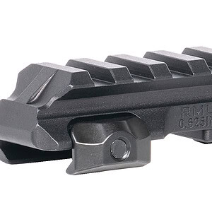Ruger Picatinny rail mount for attaching accessories to firearms. Durable black metal design for sec.