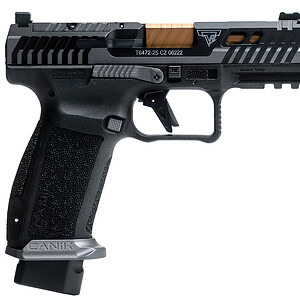 Canik TTI Combat 9mm 4.62in smoke finish pistol left angle