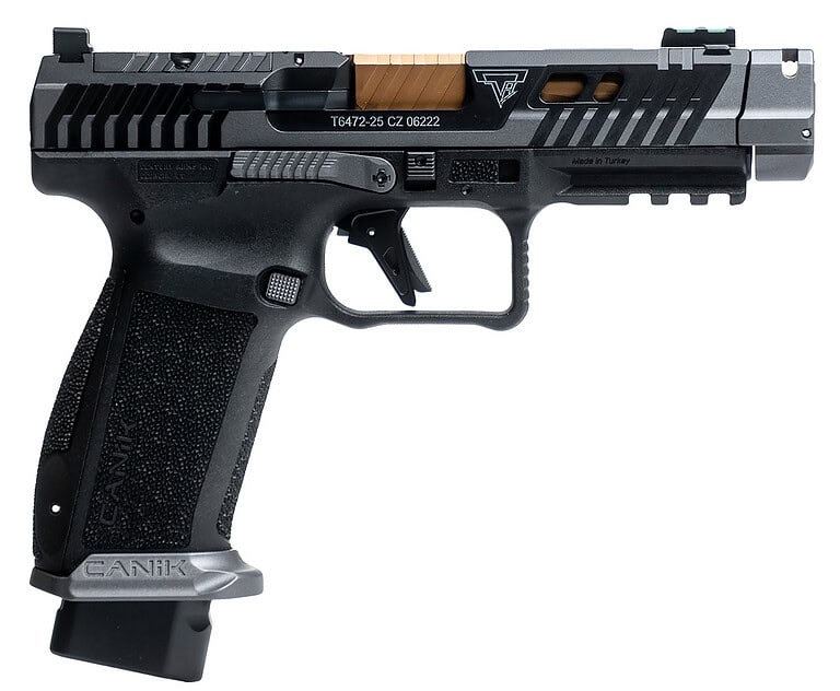 Canik TTI Combat 9mm 4.62in smoke finish pistol left angle