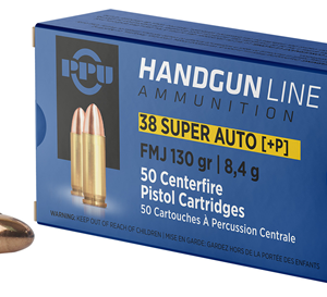 PPU PPH38SU Handgun  38Super+P 130gr Full Metal Jacket 50 Per Box/10 Case