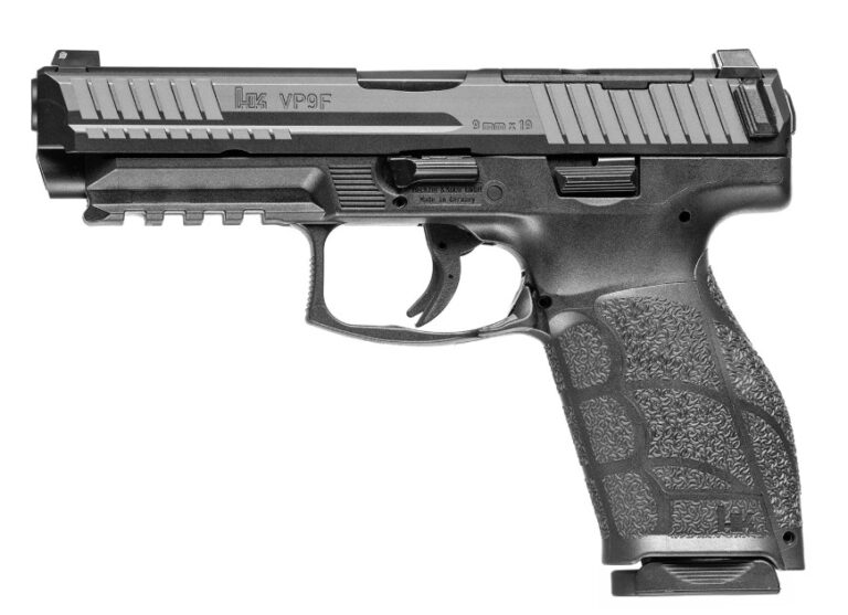 Heckler & Koch VP9A1 F 9mm optic-ready pistol, black polymer frame, night sights