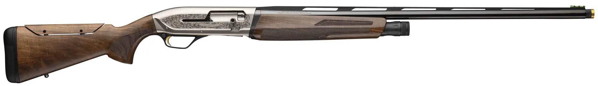 Browning Maxus II Golden Clays 12 gauge 30 inch shotgun with Grade III walnut stock and nickel engraved receiver