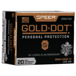 Speer Gold Dot 9mm Luger +P 124 gr GDHP 20 rd box
